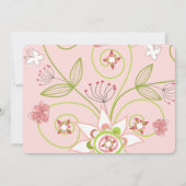 Whimsical Sweet Pink Blooms Baby Girl Foto Birth Ankündigung (Rückseite)