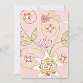 Whimsical Sweet Pink Blooms Brautparty laden Einladung (Rückseite)