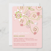 Whimsical Sweet Pink Blooms Brautparty laden Einladung (Vorderseite)