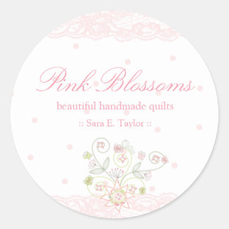 Whimsical Sweet Pink Blütenaufkleber Runder Aufkleber
