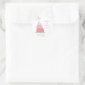 Whimsical Sweet Pink Chic Wedding Cake Sticker (Tasche)