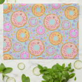 Whimsical Sweet Pink Purple Pastel Donut Geschirrtuch (Gefaltet)