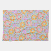 Whimsical Sweet Pink Purple Pastel Donut Geschirrtuch (Horizontal)
