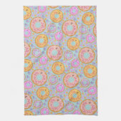Whimsical Sweet Pink Purple Pastel Donut Geschirrtuch (Vertikal)