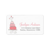 Whimsical Sweet Wedding Cake Custom Address Labels Adressaufkleber (Vorne)