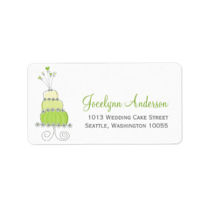 Whimsical Sweet Wedding Cake Custom Address Labels Adressaufkleber