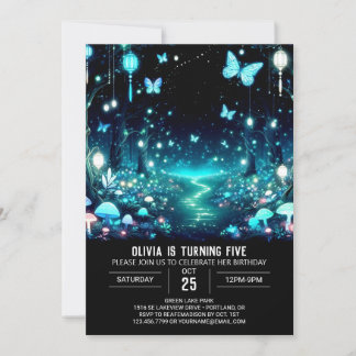 Whimsical Sweet Woodland Digital Geburtstag Einladung