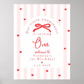 Whimsical Sweetheart 1st Birthday Welcome Poster (Vorne)