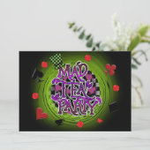 Whimsical Swirl MAD TEA PARTY Party Einladung (Stehend Vorderseite)