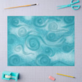 Whimsical Swirly Sky Blue Pattern Decoupage Seidenpapier (Basteln)