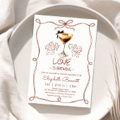 Whimsical Tan Gezeichnet Liebe Braut Brautparty Einladung