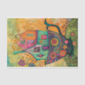 WHIMSICAL TEA CUP HOUSE DECOUPAITE SEIDENPAPIER (Vorderseite)