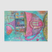 WHIMSICAL TEA CUP HOUSE DECOUPAITE SEIDENPAPIER (Vorderseite)