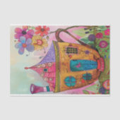 WHIMSICAL TEA CUP HOUSE DECOUPAITE SEIDENPAPIER (Vorderseite)