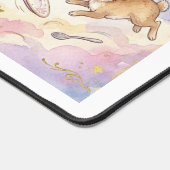 Whimsical Tea Party Animals – Cute Fox, Bunny & Ba Schreibtischunterlage (Ecke)