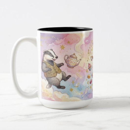 Whimsical Tea Party Animals Zweifarbige Tasse (Links)