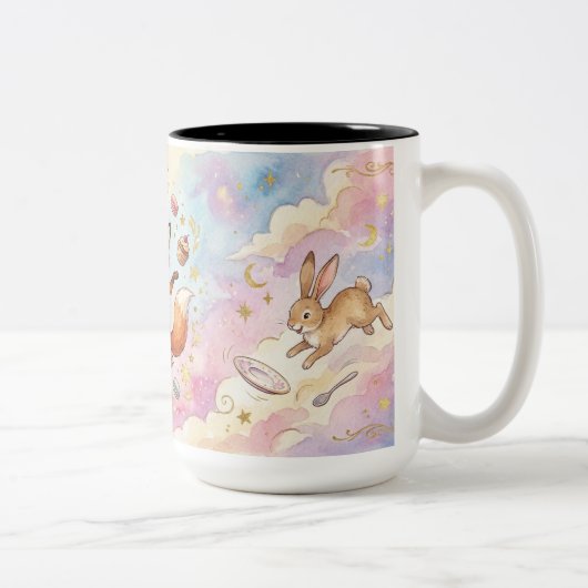 Whimsical Tea Party Animals  Zweifarbige Tasse (Rechts)