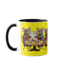 Whimsical Tea Party mit Mice Illustration auf Tass