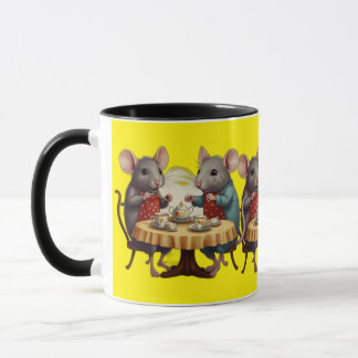 Whimsical Tea Party mit Mice Illustration auf Tass Tasse