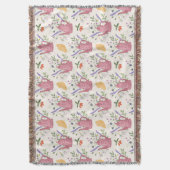 Whimsical Tea Time Doodle Throw Blanket Decke (Vorderseite Vertikal)
