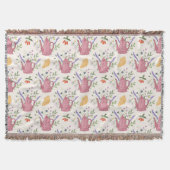 Whimsical Tea Time Doodle Throw Blanket Decke (Vorderseite)