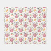 Whimsical Tea Time Doodle Throw Blanket Fleecedecke (Vorderseite (Horizontal))