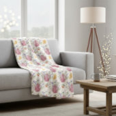 Whimsical Tea Time Doodle Throw Blanket Fleecedecke