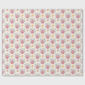 Whimsical Tea Time Doodle Wrapping Paper Geschenkpapier (Flach)