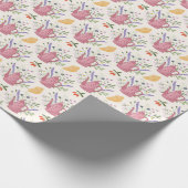 Whimsical Tea Time Doodle Wrapping Paper Geschenkpapier (Ecke)