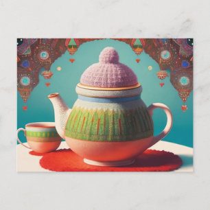 "Whimsical Tea Time" Postkarte