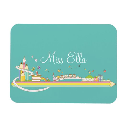 Whimsical Teacher's Scene Personalisiert Magnet (Horizontal)