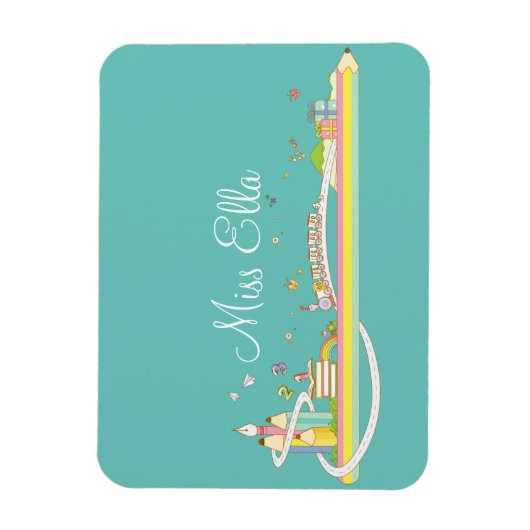 Whimsical Teacher's Scene Personalisiert Magnet (Vertikal)