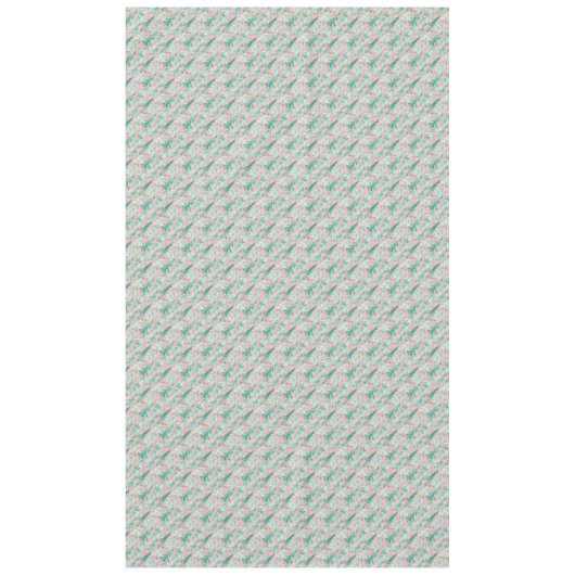 Whimsical Teal Christmas Trees on Pink  Tischdecke (Vorderseite)