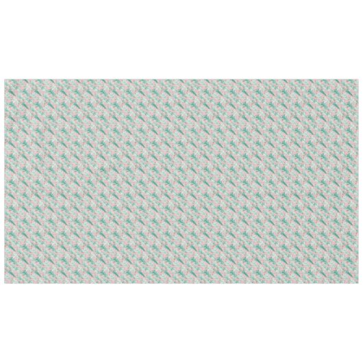 Whimsical Teal Christmas Trees on Pink Tischdecke (Vorderseite (Horizontal))