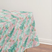 Whimsical Teal Christmas Trees on Pink Tischdecke (Beispiel)