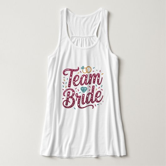 Whimsical Team Braut Hochzeitsfeier Tank Top (Design Vorderseite)