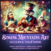 Whimsical Teatime In Wonderland Decoupage Seidenpapier