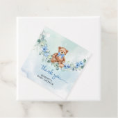 Whimsical Teddy Bär dusty blue floral eucalyptus Geschenkanhänger (Beispiel)