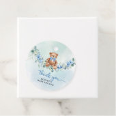 Whimsical Teddy Bär dusty blue floral eucalyptus Geschenkanhänger (Beispiel)