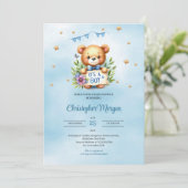 Whimsical Teddy Bär, es ist ein Baby-Dusche Einladung (Stehend Vorderseite)