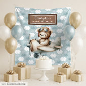 Whimsical Teddy Bär Pilot Baby Dusche Hintergrund Wandteppich