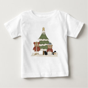 Whimsical Teddy Bären und Weihnachtsbaum Baby T-shirt