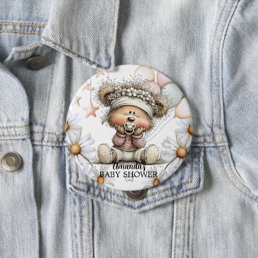Whimsical Teddy Bear Baby Shower  Button (Beispiel)