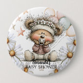 Whimsical Teddy Bear Baby Shower Button (Vorderseite)