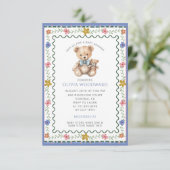 Whimsical Teddy Bear Baby Shower Einladung (Stehend Vorderseite)