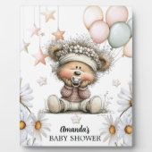 Whimsical Teddy Bear Baby Shower Fotoplatte (Vorderseite)
