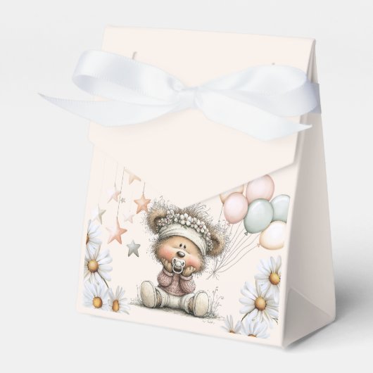Whimsical Teddy Bear Baby Shower Geschenkschachtel (Vorderseite)