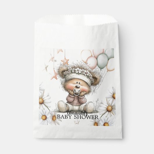 Whimsical Teddy Bear Baby Shower Geschenktütchen (Vorderseite)
