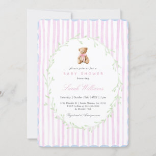 Whimsical Teddy Bear Baby Shower Girl Einladung