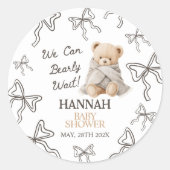 Whimsical Teddy Bear Baby Shower  Runder Aufkleber (Vorderseite)